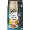 SHEBA Fresh & Fine buste 6x50 g cibo umido per gatti in salsa con pollo, con salmone, con tacchino