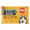 PEDIGREE Adult Protein+ bustine 4x85 g cibo umido completo per cani adulti con mix di manzo e fegato, con pollo e manzo, con tacchino e pollo, con anatra e pollo in gelatina