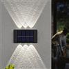 Yuciya Lampada solare a LED da parete con 6 LED per illuminare verso l'alto e verso il basso, per esterni, per cortile, recinzione, decorazioni da giardino, confezione da 2