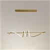 TOT ELECTRIC Lampadario a sospensione led 65W Oro a Spirale ondulato vortice orizzontale per camera cucina soggiorno Luce Naturale