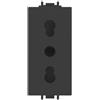 ECOVA PRESA BIPASSO 10A 16A P11/17 NERO VP42 COMPATIBILE VIMAR PLANA VP42-MN-ECO27205