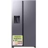 Samsung Frigorifero Side by Side AI RS80F66KCT/EF con Dispenser Acqua/Ghiaccio, Wifi con AI Energy Mode, Total No Frost, SpaceMax, 634 L, LxAxP: 91,2 x 178,4 x 72,6 cm, Inox