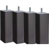 Margot - Douceur scandinavo Quadrato - Set di 4 Piedi di Rete Legno 6 x 6 x 20 cm, Legno, Grigio/Tortora, 6 x 6 x 20 cm