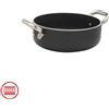 Agnelli AlBlack Casseruola Bassa Induzione In Alluminio Antiaderente 5mm Con 2 Maniglie Inox