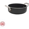 Agnelli AlBlack Casseruola Bassa Induzione In Alluminio Antiaderente 5mm Con 2 Maniglie Inox