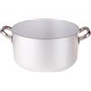 Agnelli Alluminio 3mm Professionale Casseruola Alta Con 2 Maniglie Inox