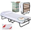 EVERGREENWEB MATERASSI & BEDS EVERGREENWEB Letto Brandina Pieghevole con Materasso Memory Foam 80x190 Alto 12 cm SFODERABILE LAVABILE, Struttura Rete Singola a Doghe in Legno + Cuscino Omaggio, Kit Letto Salvaspazio con Rotelle