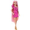Barbie - Fun & Fancy Hair, bambola con lunghissimi capelli biondi colorati e abito rosa lucido, 10 accessori per il look e lo styling inclusi, giocattolo per bambini, 3+ anni, JDC85
