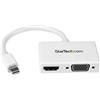 StarTech.com Adattatore Mini DisplayPort a HDMI e VGA, Convertitore audio/video da viaggio mDP 2 in 1, 1920x1200 / 1080p, Nero