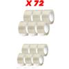 72 ROTOLI DI SCOTCH TRASPARENTE 48X132M IMBALLAGGIO NASTRO ADESIVO INODORE
