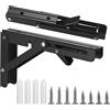 TOOINKCV 2 staffe pieghevoli per mensole, 25,4 cm, resistenti, galleggianti, triangolari, staffe pieghevoli per mensole da parete, per tavolo da banco con viti (25,4 cm)