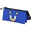Sonic The Hedgehog - SEGA Sega-Sonic Sight-Astuccio Triplo, Blu, 23 x 11 cm