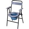 HomCom Sedia WC Pieghevole con Vaso Rimovibile in Tubi di Ferro e Plastica, 52x50x75cm|Aosom