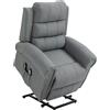 HOMCOM poltrona Massaggiante relax reclinabile Riscaldante Poltroncine da Camera con Sistema Alzapersona,Poltrona Ergonomica Grigio