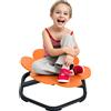 AIYAPLAY Sedia Girevole Sensoriale per bambini in Plastica, 55x55x26 cm, Arancione | Aosom Italy