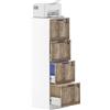 HOMCOM Armadio per Ufficio a 4 Cassetti con 2 Serrature e Barra Portadocumenti A4, in Legno, 39,4x40x129 cm, Bianco e Legno | Aosom Italy