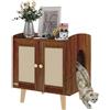 PawHut Mobile Lettiera per Gatti con Porte e Tappetini in Sisal, 55x43x59,6 cm, Marrone | Aosom Italy