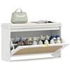 HOMCOM Panca Scarpiera con Seduta Imbottita da Ingresso, Design a Ribalta, in Rattan, 180x26x47,5 cm, Bianco | Aosom Italy