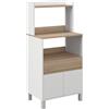 HOMCOM Mobile da cucina per forno a microonde con armadio cassetto mensola superiore 60 x 40 x 131 cm naturale e bianco