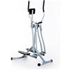 HOMCOM Ellittico Cyclette, Cyclette da Casa, Display LCD, Poggia Petto Regolabile, Acciaio, Argento, 96 x 60 x 152cm