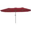 Outsunny Ombrellone Doppio con Prese d'Aria e Manovella, in Metallo e Poliestere, 4x2.2x2.34 m, Nero e Rosso