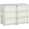 HOMCOM Cassettiera 6 Cassetti per Bambini 3-6 Anni con Bordi Arrotondati, in PP Bianco Crema, 75x37x56.5 cm | Aosom Italy