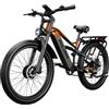 PULUMA PE86 Pro Bicicletta elettrica, motore 500W*2, batteria 48V 20Ah, pneumatici 26 x 3 pollici - Arancione Grigio
