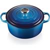 LE CREUSET CASSERUOLA ROTONDA, GHISA EVOLUTION AZURE BLU, M - d 24 cm x 4.2 lt