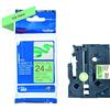 Brother TZERM54 Nastro in tessuto TZE sfondo verde menta e scritta oro da 24MM x 4m di lunghezza