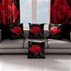 PETTI Artigiani Italiani - Coppia di Federe Cuscino 45x45 cm in Microfibra, Cuscini Arredo Camera da Letto, Divano, Salotto, Set 2 Fodere Copricuscino, Federa Black Roses, 100% Made in Italy