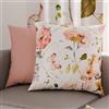 PETTI Artigiani Italiani - Coppia di Federe Cuscino 60x60 cm in Microfibra, Cuscini Arredo Camera da Letto, Divano, Salotto, Set 2 Fodere Copricuscino, Federa Floreale Panna, 100% Made in Italy