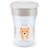 NUK Magic Cup Bicchiere Antigoccia per Bambini, Bordo 360, 8+ Mesi, 230ml, senza BPA, Orso, Grigio