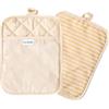 Lifaith Presina in 100% cotone con silicone, per uso quotidiano, resistente al calore, con tasca, per cucinare e cuocere, colore: beige