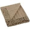dii Rustic Farmhouse cotone strutturato coperta con frange per poltrona, divano, picnic, campeggio, spiaggia, e l' uso quotidiano, 127 x 152,4 cm - Tonal strutturato francese blu Tonale testurizzato Stone