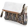 Ebarrito Borsa a tracolla in pelle patchwork con chiusura a zip