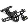 MRCARTOOL Kit di eliminazione parafango universale per moto, telaio targa per indicatori di direzione regolabile per moto con luce a LED in alluminio per modelli universali