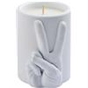 CANDLE HAND Candela Giara "peace" Bianca