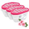 Aquafloow Assorbitore di Umidità per Ambienti 400 ml, Riduce l'umidità, 3 Pezzi ROSE | Neutralizzatore di Odori, Deumidificatore per Cucina, Armadio, Bagno e Studio