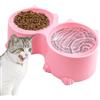 Hongjingda Cuccia doppia per cani e gatti - Cat Design ciotole alte per gatti rialzate | Cuccioli rialzati per cani di piccola taglia Set di ciotole per acqua e cibo per animali domestici, ciotola rialzata