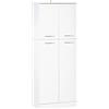 HOMCOM Mobile Dispensa Multiuso con 2 Armadietti e Mensole Regolabili, MDF, 59x31x155cm, Bianco