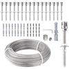 RATSTONE Supporto Per Piante Rampicanti In Acciaio Inox,Sistema Professionale Completo,Include Staffe Da Parete e Cavo Acciaio 3mm (16 Staffe,24 Metri Di Cavo) Stativi In Acciaio Inox Per Piante Rampicanti