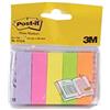 Post-it Index Segnapagina in Carta, Foglietti Adesivi Colorati, 5 Blocchetti da 100 Foglietti Adesivi, 500 Linguette Adesive, Colori Assortiti Verde, Fucsia, Arancio, Rosa, Giallo, Formato 15x50 mm