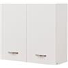 Shally Dogan Pensile Scolapiatti con Vassoio Salvagoccia da Cucina, Mobile a Parete in Legno Resistente, Armadio Sospeso con Due Ante e Due Ripiani, Dimensioni 80 x 32 x 72H cm (Bianco)
