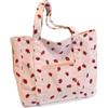 WUZIA Borsa tote da donna in velluto a coste fragola borsa a tracolla con cerniera e piccole tasche per viaggi e shopping