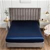 Morbuy Lenzuolo con Angoli in Raso, per Letto Matrimoniale Singolo Una Piazza e Mezza, Altezza Materasso cm 30, Lenzuolo Sotto con Angoli in Microfibra, Morbido e Traspirante (Blu navy,120x200cm)