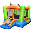 COSTWAY Castello Gonfiabile Per Bambini, Casa Gonfiabile con Grande Area per Saltare e Scivolo, Con Borsa di Trasporto e Kit Riparazione, Ideale Per 3 Bambini 3-10 Anni (Senza soffiatore)