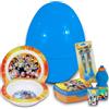 KORAT Uovo di Pasqua Gigante Sorpresa Kit Pappa Bambino h.40 cm Sorpresone Set di Stoviglie con Posate Porta Pranzo Borraccia Plastica Resistente Infrangibile PASQUALONE (per Dragon Ball)
