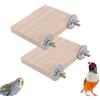 Esforzarse Piattaforma per Uccelli 2 Pezzi, Piattaforma in legno per Uccelli, Accessori per Gabbie per Pappagalli, Per Pappagalli, Criceti, Gerbilli, Piccoli Animali,(Rettangolare, 15X8cm)