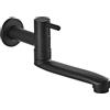 SXWYLZ Rubinetto A Muro per Lavello da Cucina Rubinetto Lavatoio Lavanderia A Muro Rubinetto Acqua Fredda per Lavello Bagno,Nero,25 Cm