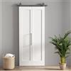 HOMCOM Porta Scorrevole a Libro 90x210 cm, Porta Pieghevole a Portafoglio con Maniglia e Superficie Verniciabile, Bianco